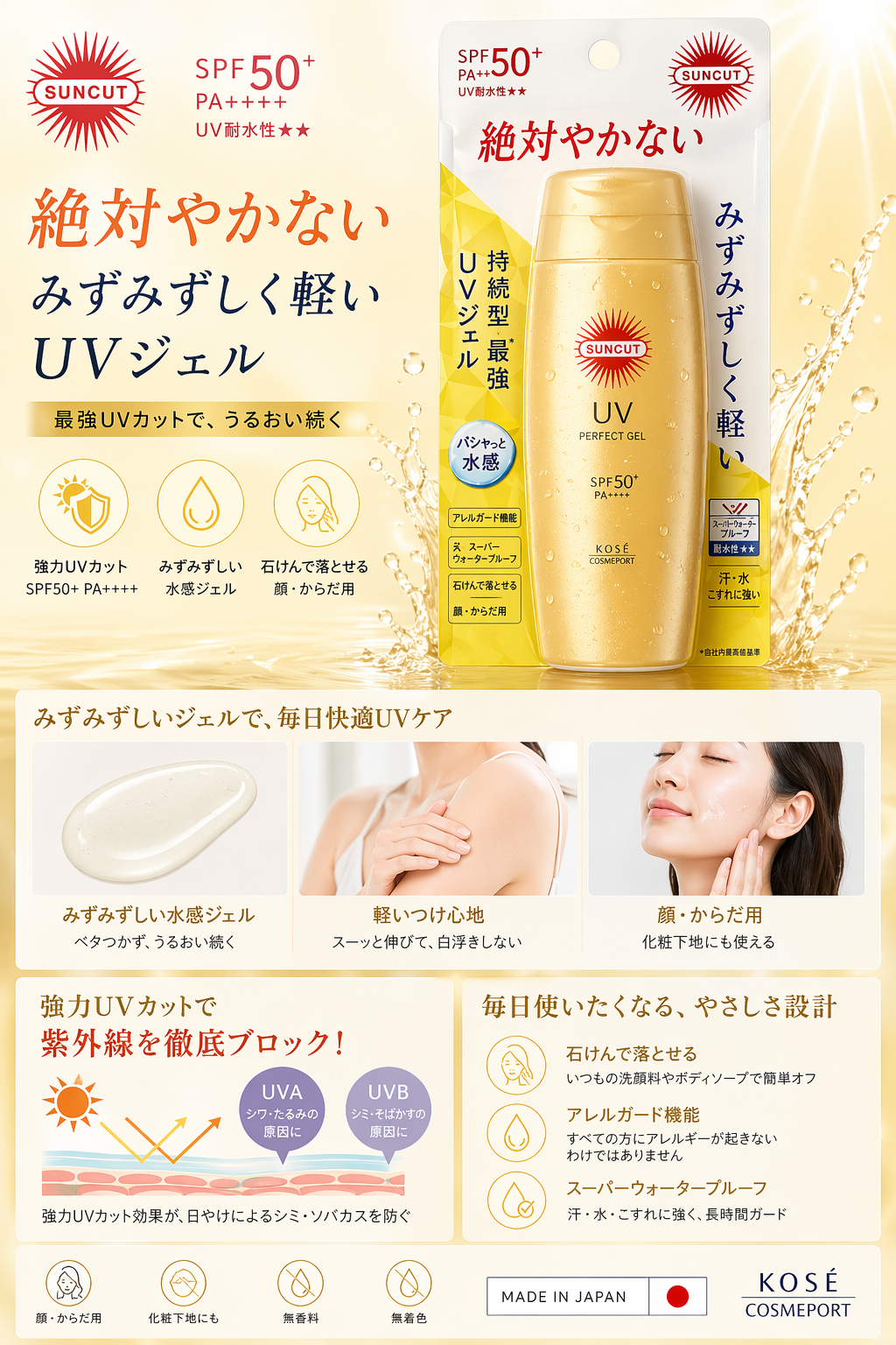 Kose Suncut Gel UV Perfeito SPF50+ PA++++