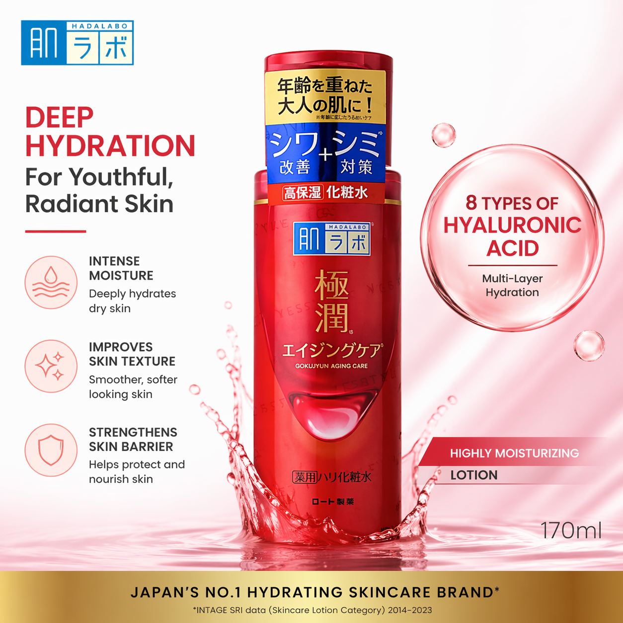 Rohto Mentholatum Hada Labo Gokujyun Loção Firmadora Anti-Envelhecimento 170ml