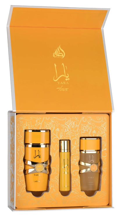 Conjunto de Presentes Lattafa – Yara Tous 100ml + 12ml + Névoa Capilar